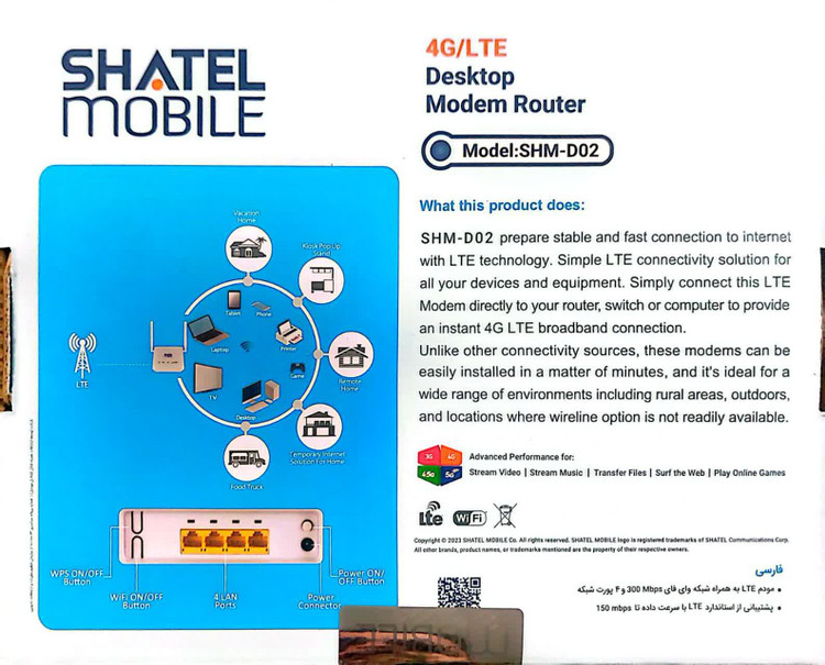 مودم 4G یوتل L443 شاتل موبایل + 70 گیگ اینترنت 6 ماهه